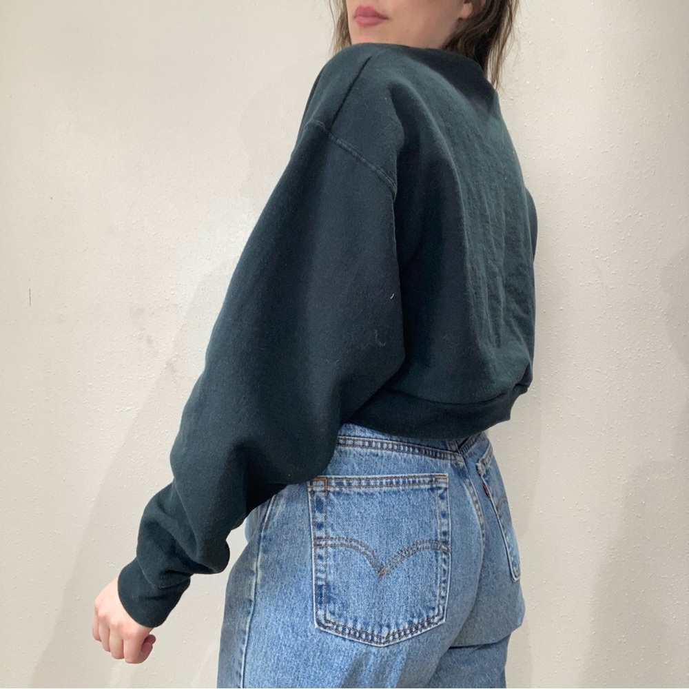 Vintage Chicken Patchwork Cropped Sweatshirt - image 4